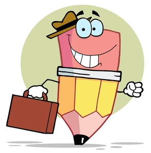 a cartoon pencil businessman with a briefcase 0521 1004 3015 3106 SMU